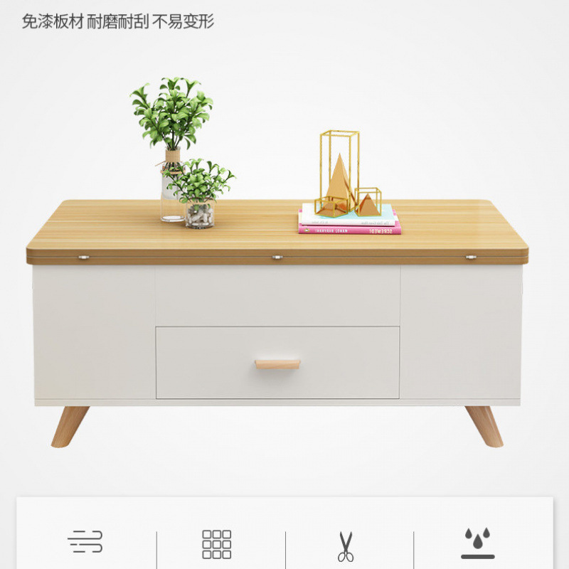 Mesa de té alta multifuncional plegable elevación tabla de comedor de doble propósito tabla de comedor retráctil simple tipo hogar pequeño