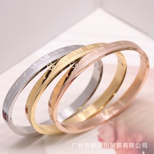 钛钢手镯 罗马数字手镯 新款罗马数字手镯 外贸出口厂家直批