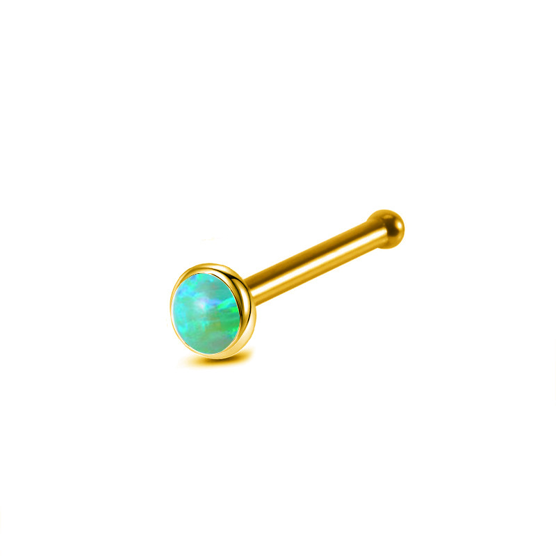 Opal Two-tone Ear And Nose Stud Piercing Jewelry For Daily Wear_voghion.com