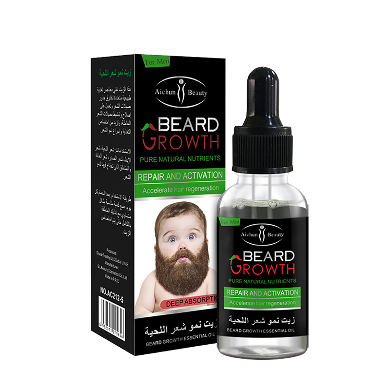 Aichun 30ml Beard Essential Oil Men's Care Essential Oil Smooth Nourishing Repair Beard Oil Sample Oem
