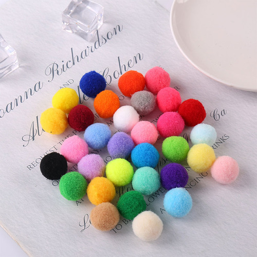 Colorful High-Elastic Wool Balls Handmade DIY Fuzzy Balls Garment Accessories Children's Toys Accessories Wool Balls Wholesale