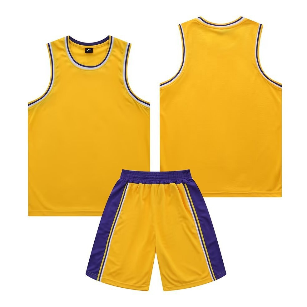 Light Panel Crewneck Lakers Basketball Suit Children Adult suit Training Training Leisure Ball Suit 3XS-5XL