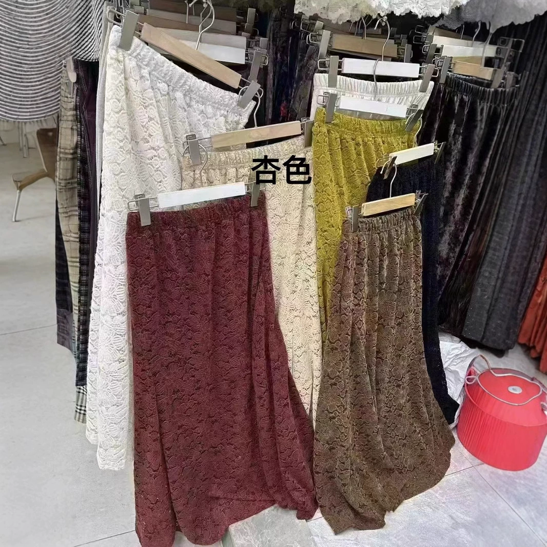 Осенняя и зимняя новая кружевная юбка с рыбьим хвостом Юбка с плюшевой талией, тонкая средняя и длинная юбка с одним шагом