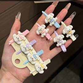 呆萌卡通长耳朵狗发夹碎无痕夹甜美可爱少女心发卡发饰侧边卡通狗