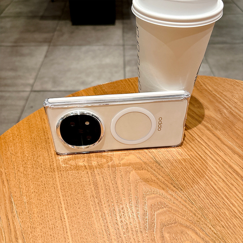 OPPOFindN 50% off スタックスクリーン携帯電話ケースに適したアイスクリスタル高透過率磁気吸引ファインド n5 バッグ中央軸保護カバー|undefined