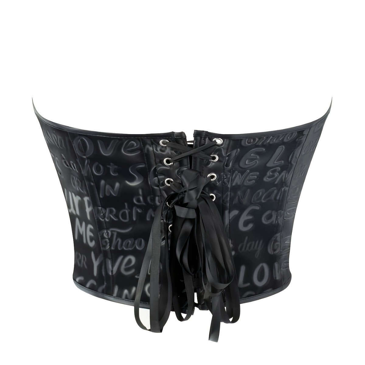 Impresión de letras negras sin correa de hombro, soporte de pecho, cintura de cintura, ropa de hueso de pescado, suministro transfronterizo