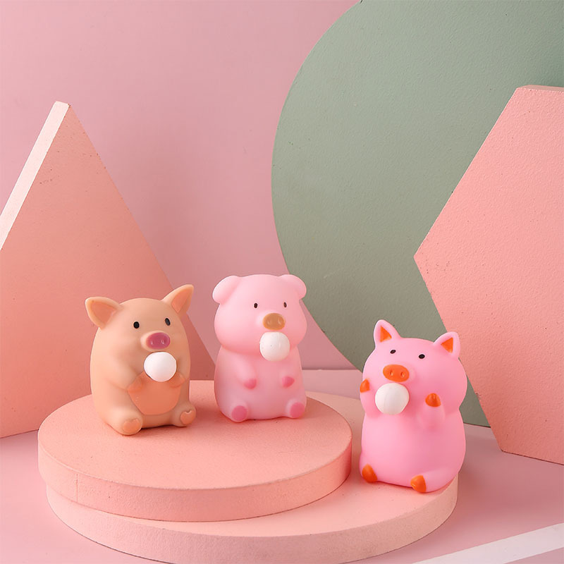 Unzip the adorable pig-shaped bubble-popping stress-relief toy—cute, squeezable TPR material with bubble-dispensing fun, perfect for wholesale!