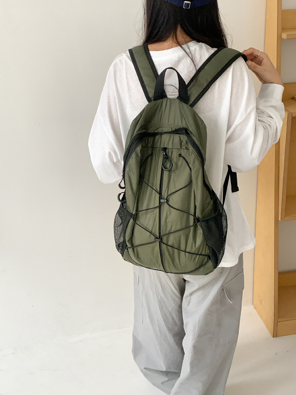 韓国カジュアルスタイルナイロンバックパック女性旅行軽量デザインニッチ大容量学生アウトドア登山バッグ|undefined