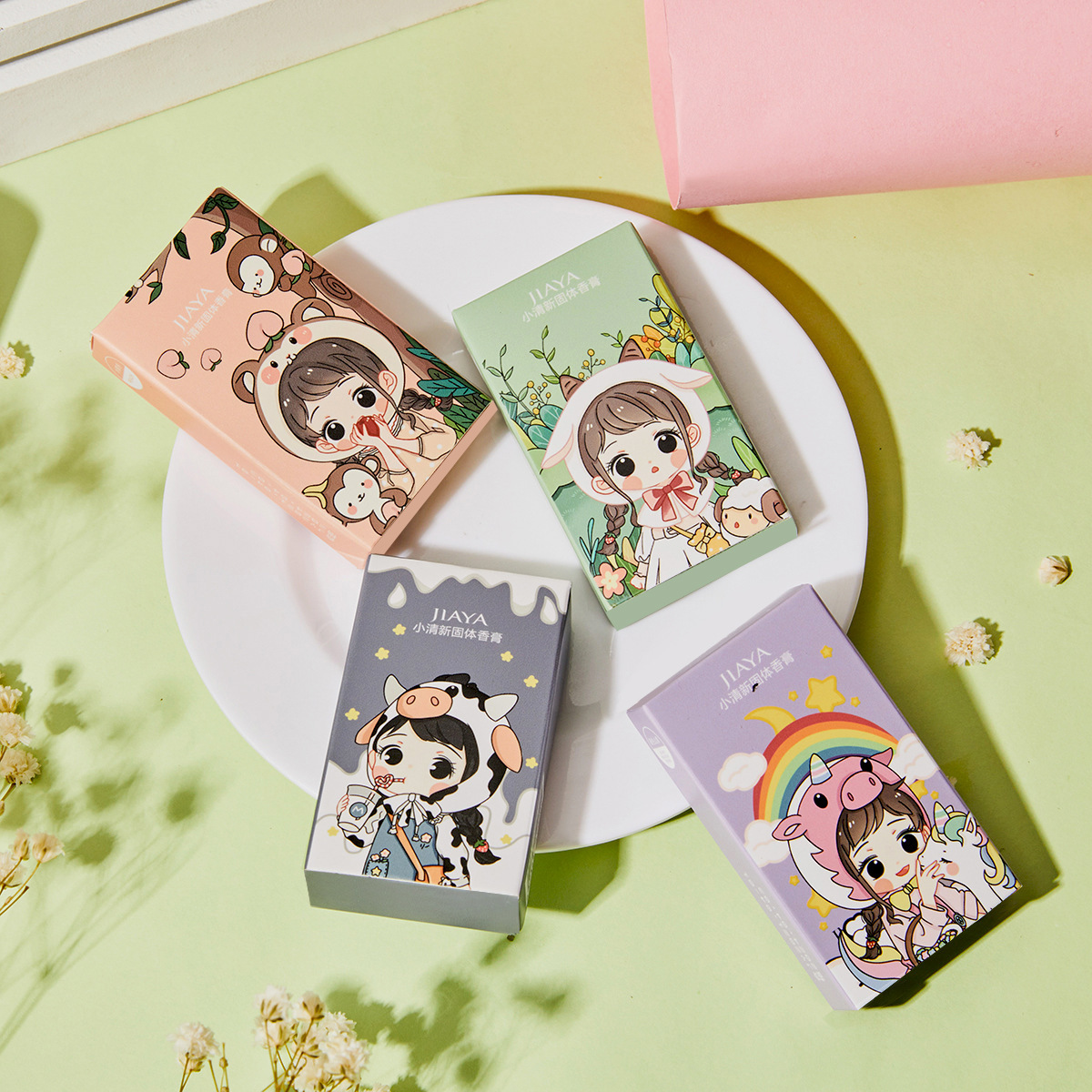 Jiaya Portable Solid Balm for Men and Women, Deodorant, Online Celebrity Live Broadcast, Card Pocket Perfume