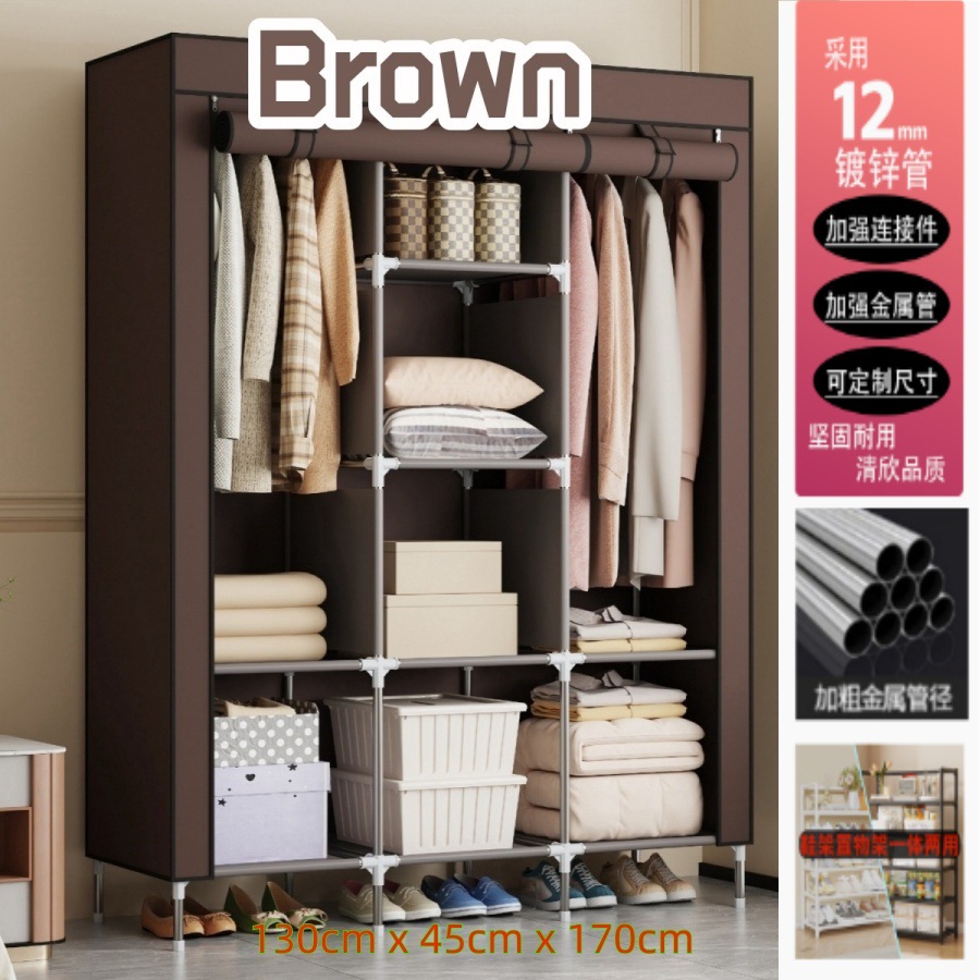 armario simple multicapa armario de almacenamiento a prueba de polvo para casa de alquiler vertical en la puerta colgante de ropa doméstica