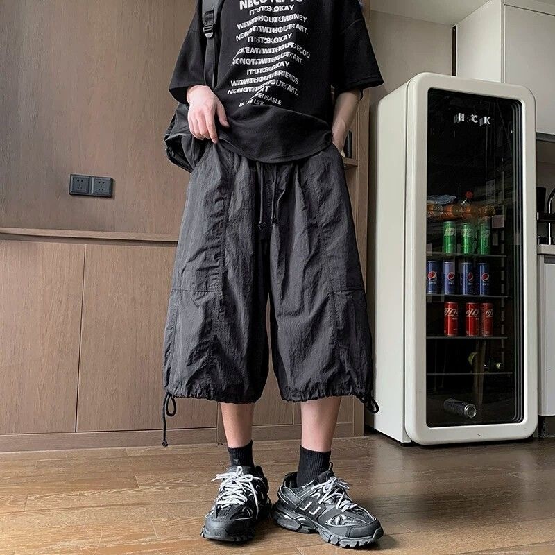 150kg Plus Size Fat Guy's Summer Breathable Quick-Dry Thin Pants Casual Loose Wide-Leg Cargo Shorts