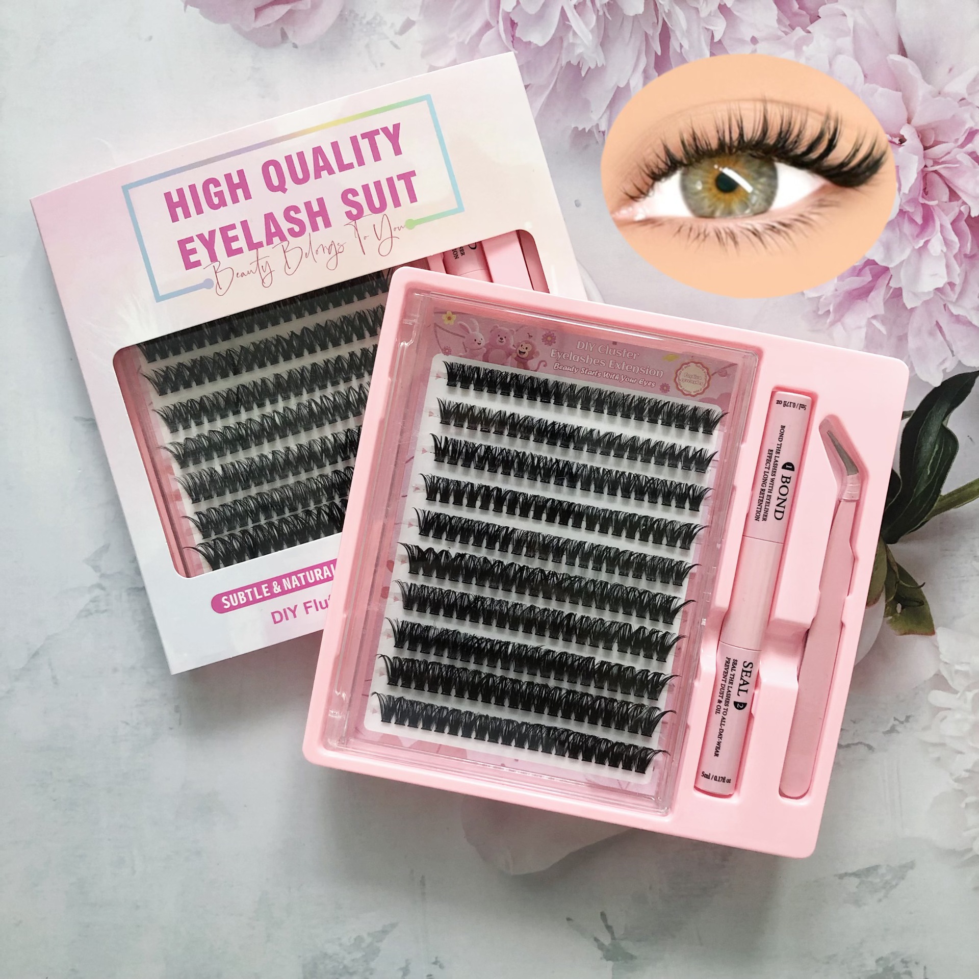 Transfronterizas pestañas falsas 30 - 100D comercio exterior caja de pestañas gruesas con pinzas de pegamento conjunto de pestañas falsas