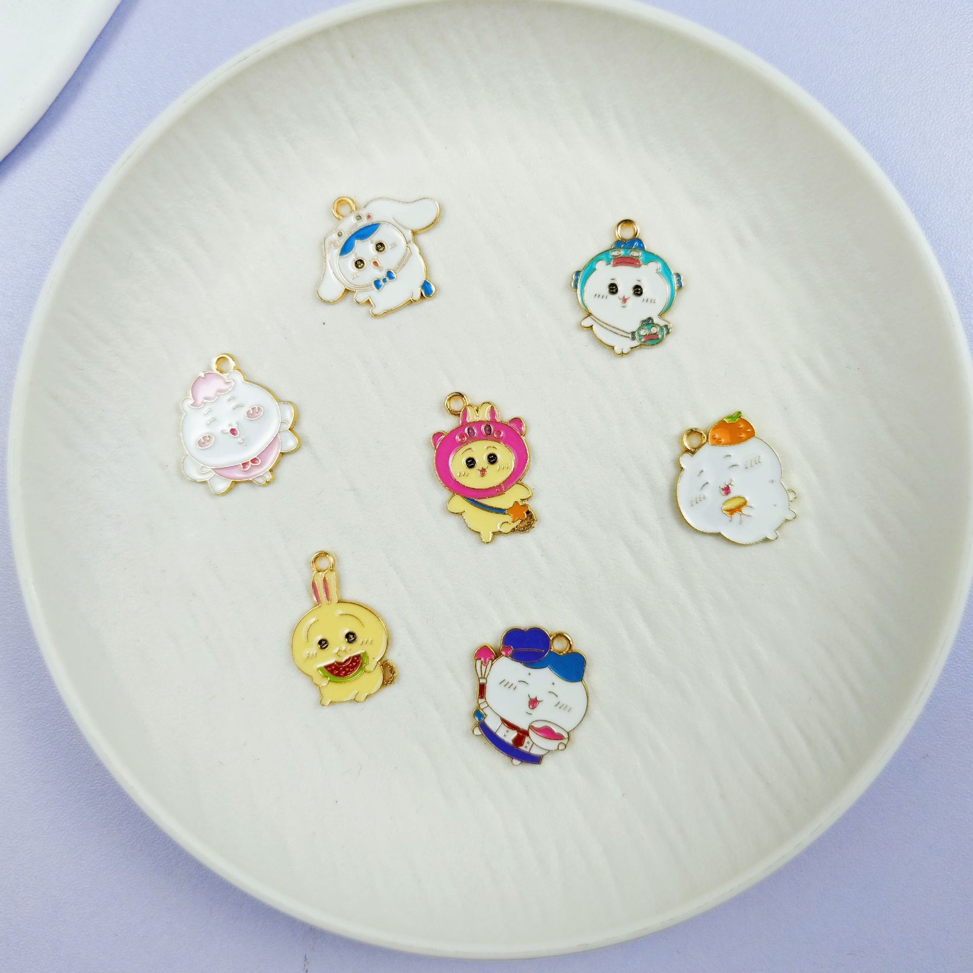 日系动漫吉伊卡哇DIY饰品配件小八猫合金滴油装饰吊坠耳发饰挂件