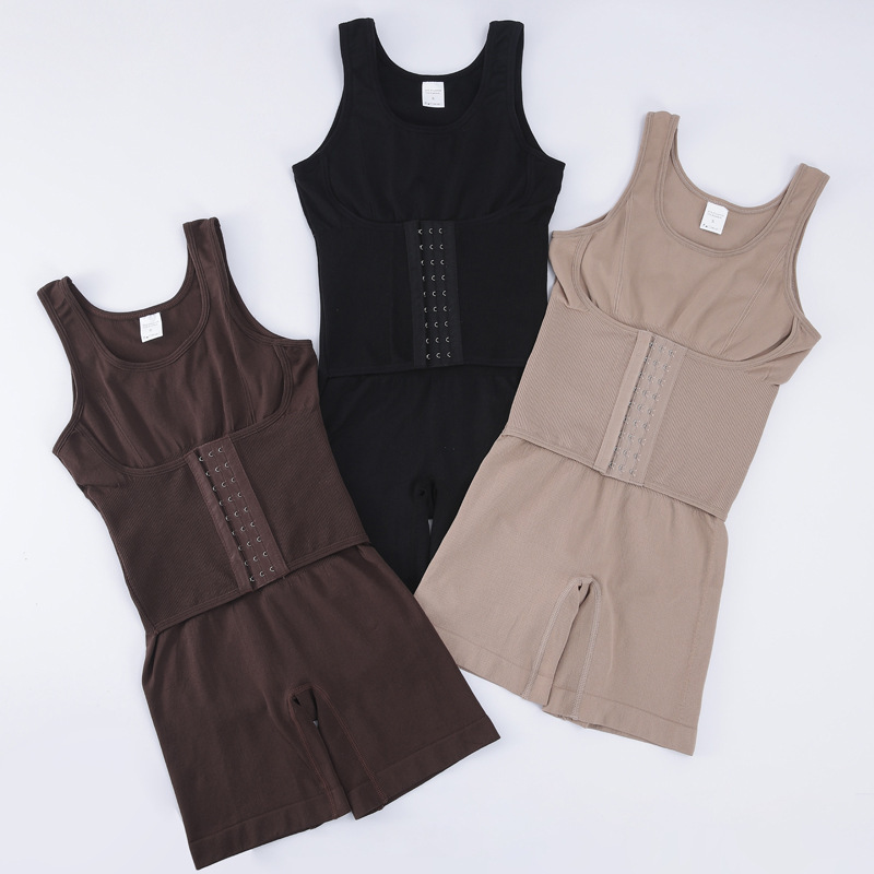 Plus Size Women's Bodysuit Button Down Design Tummy Control Hip Lifting Shaping Waist Bust Support Underwear Sleepwear_voghion.com
