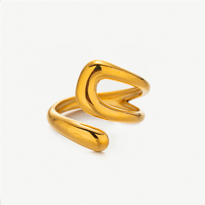 Anillos de acero inoxidable exagerados de alta calidad, anillos irregulares, joyas de mano, anillos de mujeres europeas y americanas.