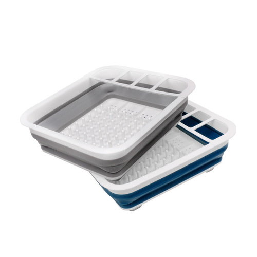 Multifunctional drain bowl rack kitchen storage rack household plastic folding tableware storage box vegetable washing drain basket