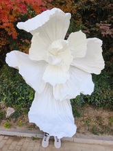 巨型纸艺花美塑白色大型售楼部婚礼花装饰褶皱纸艺花橱窗美陈花
