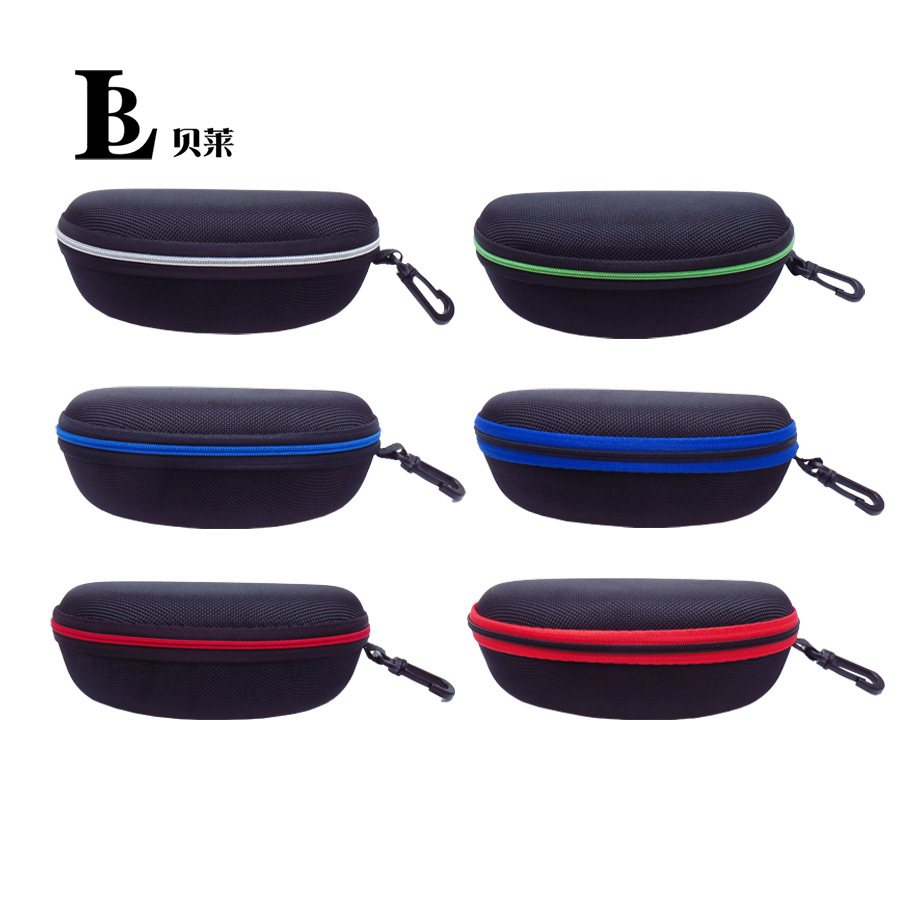 Estuche para gafas de sol deportivas, venta al por mayor, estuche para espejo de almacenamiento con cremallera, estuche para gafas de sol antipresión de tela EVA Oxford, estuche para ciclismo