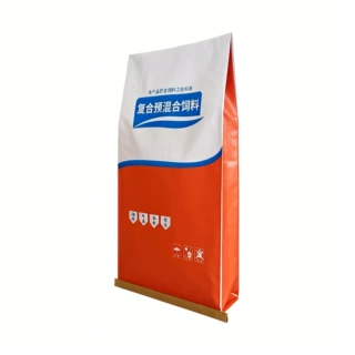 源头工厂 定制猪牛羊饲料编织袋包装袋M折防潮带内膜烫口BOPP+PP