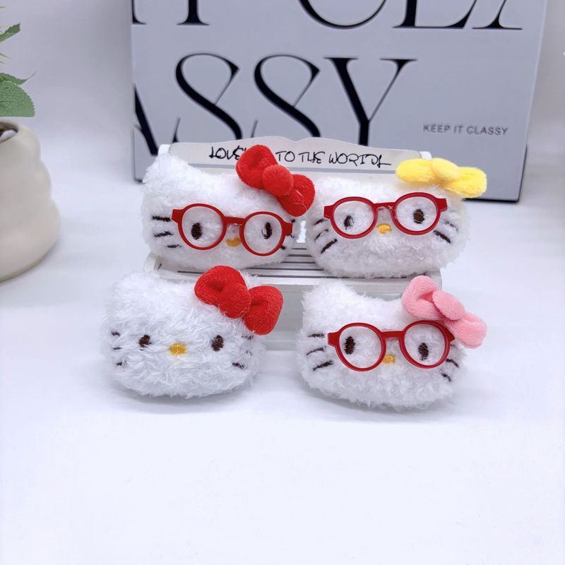 可爱眼镜KT毛绒挂件猫咪胸针钥匙扣diy发饰发圈服装鞋袜辅料配饰|undefined