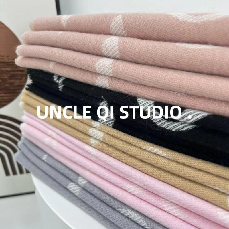 Correct Version ~ Double-Sided Wool Milk Tea Color Scarf for Women, Nude Lotus Root Pink Scarf, Pink Shawl, Versatile Autumn and Winter