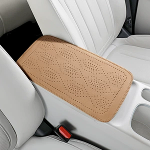 Car armrest box protective pad, starry sky micro-pore breathable leather armrest heightening pad, multi-color car interior accessories