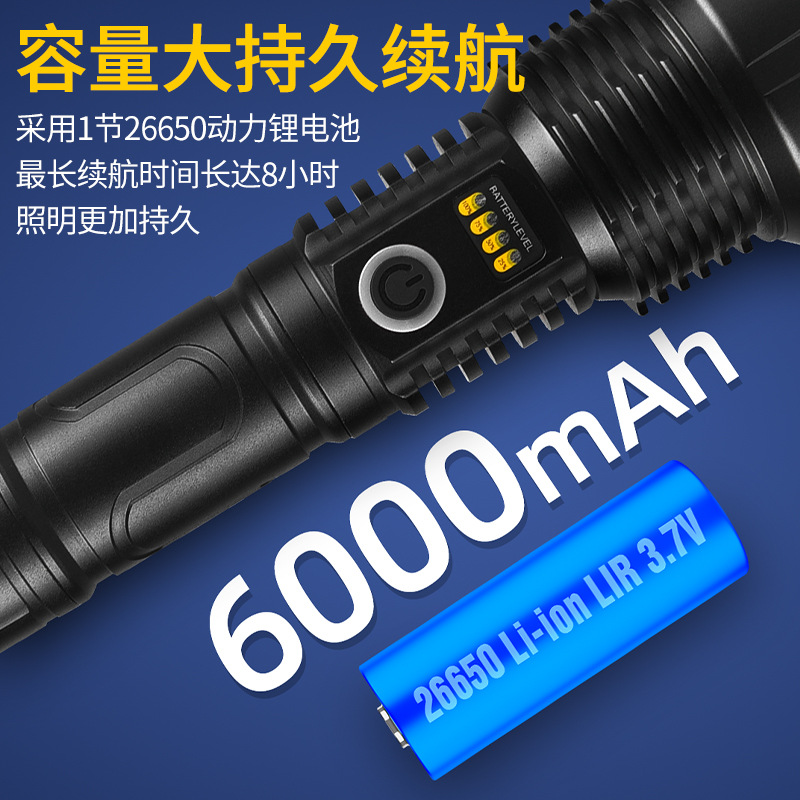 Linterna láser blanco al aire libre de alta potencia iluminación recargable fuerte luz linterna patrulla aventura emergencia carga tesoro