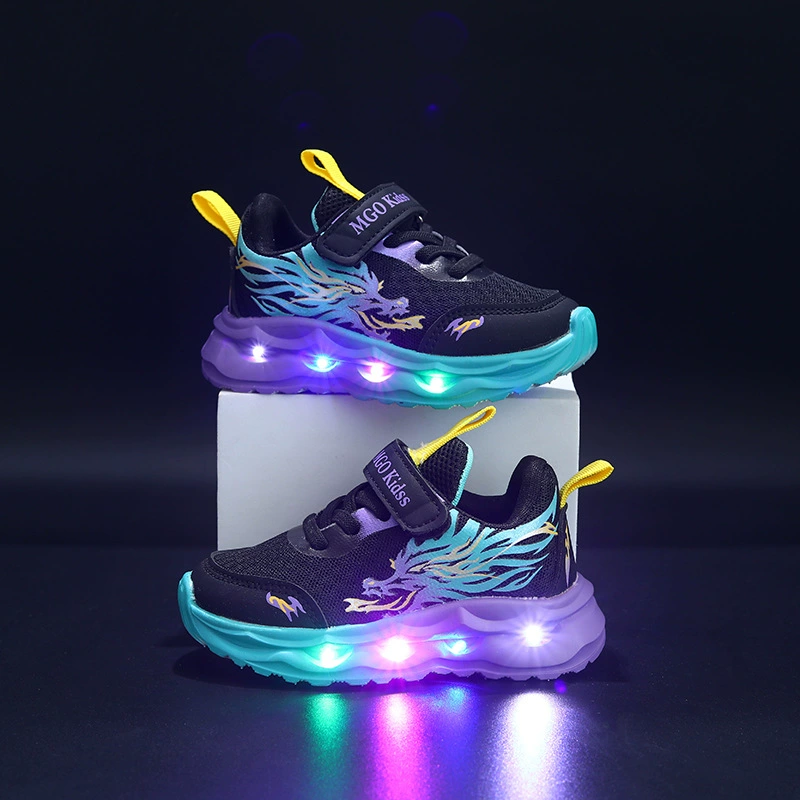 Flashing children's breathable sports shoes for boys, 1-6 years