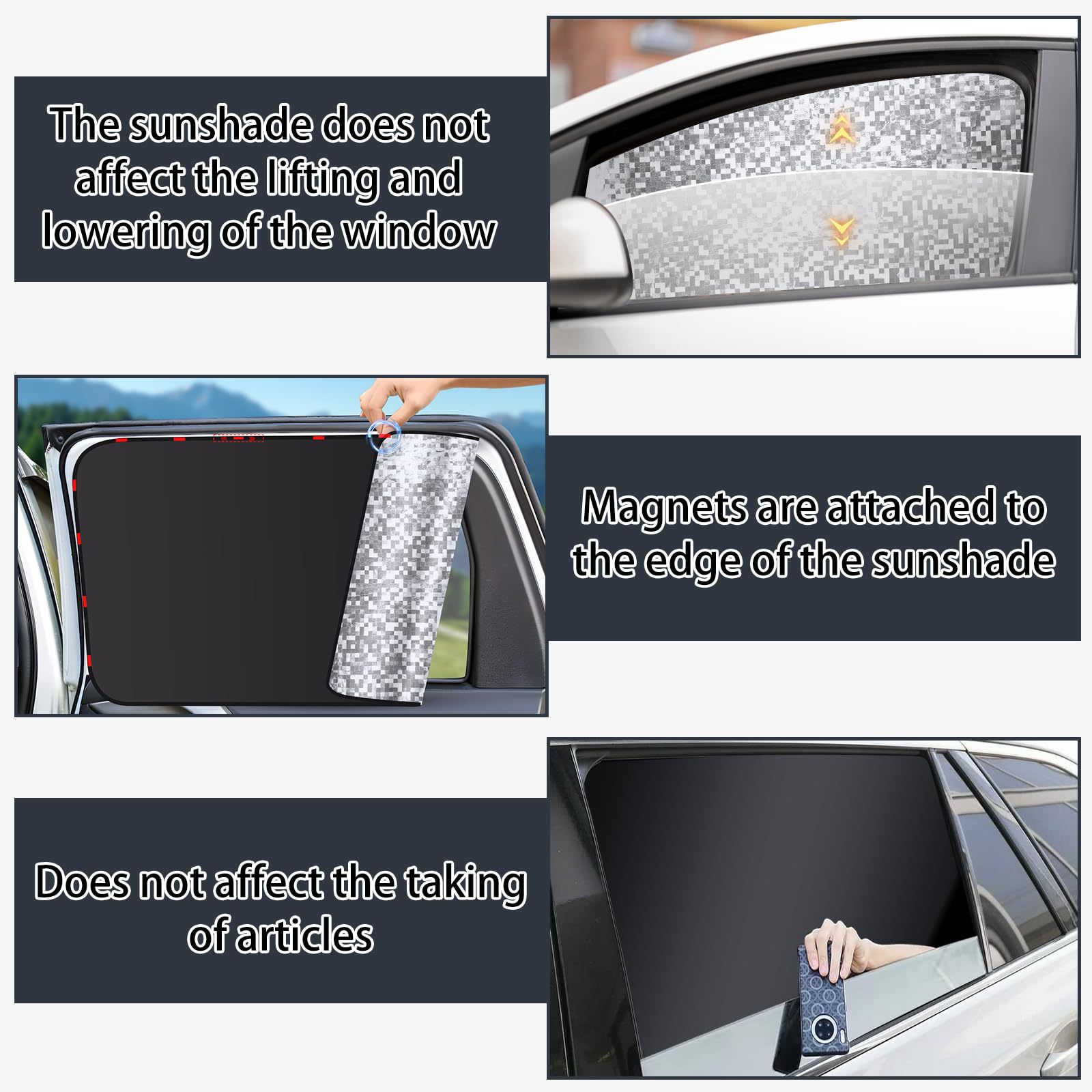 Cross-Border New Magnetic Privacy Car Window Cover Sunshade Blackout Mosaic Camping Curtain Insulated Car Sunshade