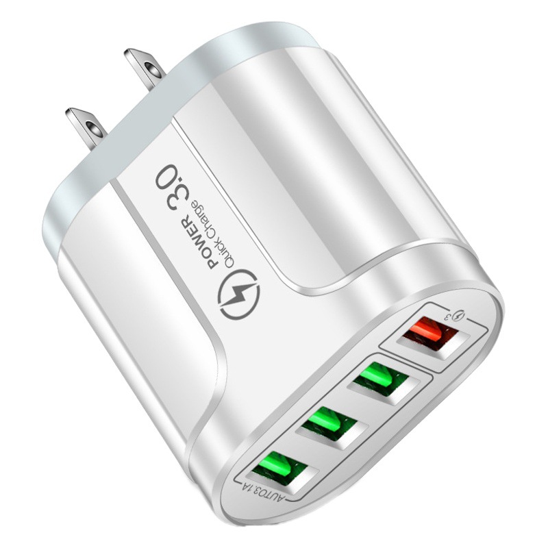 CE/ROHS/FCC certificó la cabeza de carga rápida del cargador estándar británico americano del teléfono móvil del estándar europeo QC3.0 del multi-Puerto 4usb