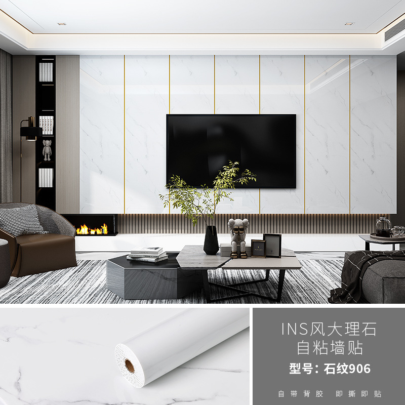 imitación de mármol azulejos de pared pegatinas de baño cocina impermeable 3D estereoscópio sala de estar TV fondo papel pintado autoadhesivo