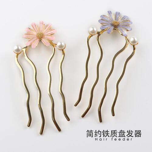 Elegant hairpin, high-end pearl hair accessories, super fairy ancient style U-shaped hairpin, simple modern hairpin hair plug decoration