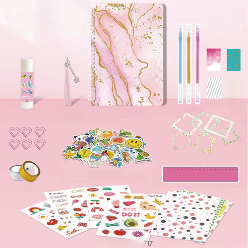 Amazon DIY JOURNAL SET for Children, Diary Sticker Book for Teenagers, Gift Scrapbook Notebook Set