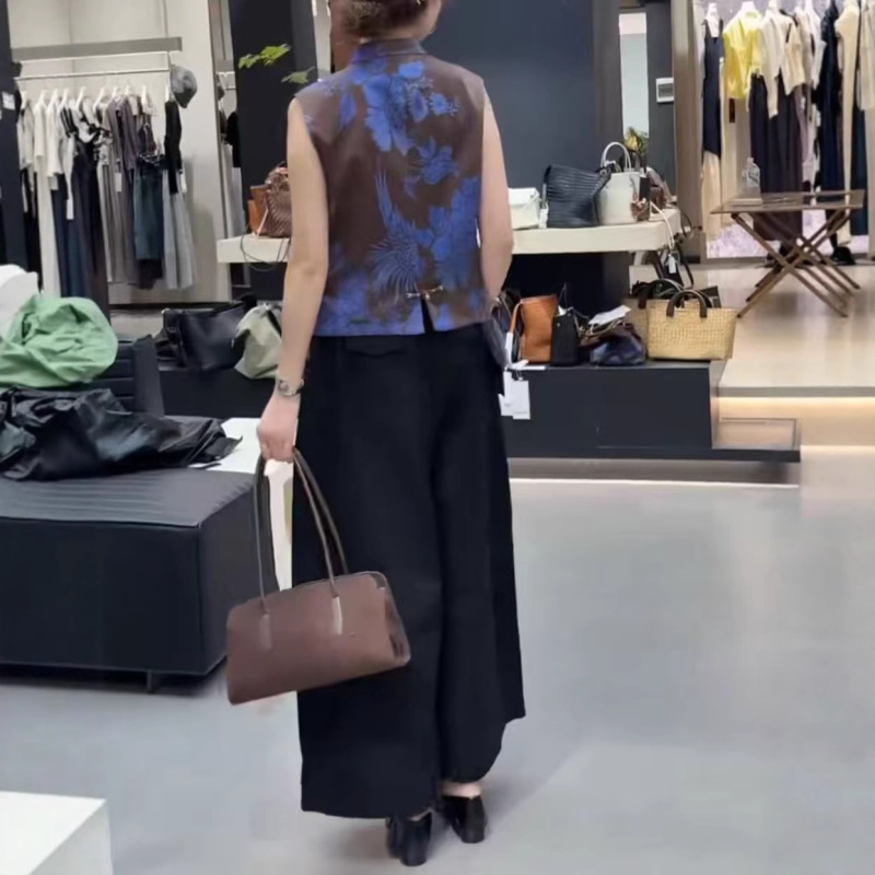 25907新大爱美依缘2025新款高端中式盘扣马甲休闲宽松阔腿裤女装|undefined