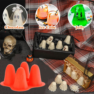 Cross-Border Halloween Ghost Ice Box Shark Fin Ice Tray Ice Maker Ice Cube Mold Creative Ice Mold Ice Box