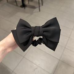 100%桑蠶絲蝴蝶結髮圈22姆米真絲大腸圈法式復古高彈力頭繩頭飾