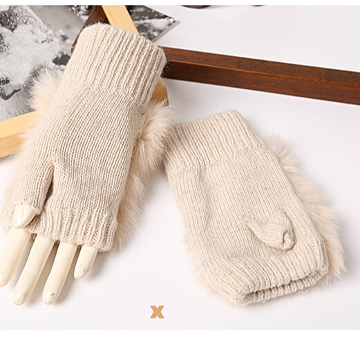 Demi-season keep warm knitted gloves