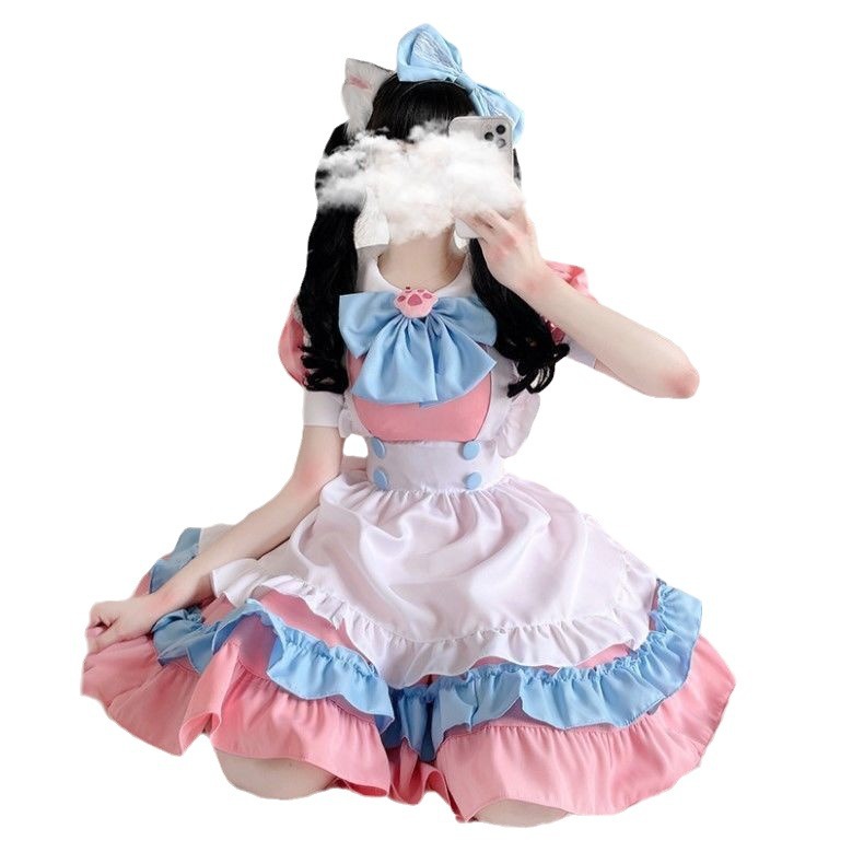 메이드 의류 일본 COS 귀여운 로리 소녀 원피스 빅 브라더 로리타 세트 2 차 공연 의류