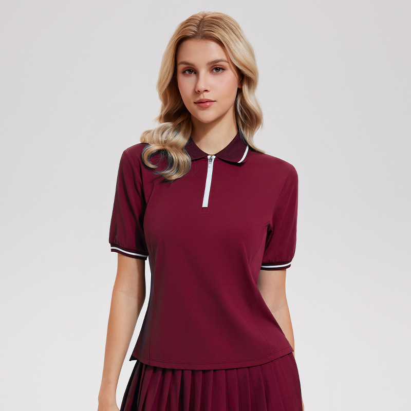 New Casual Sports Suit Women's Lapel Fitness Short-sleeved Pleated Skirt Loose High-elastic Academy Style Tennis Suit_ecoleips.com
