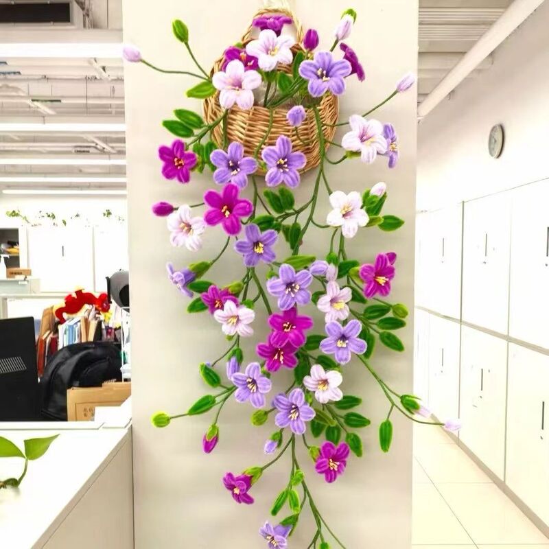 Lingxiao Flower Twist Stick Material Kit DIY Gift Decoration Pendant Hanging Ornament Air Conditioning Line Decoration Silk Flower Artificial Flower