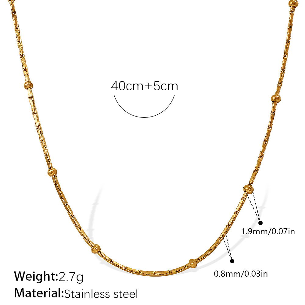 Collar versátil con cadena de hueso de serpiente estampado – cadena trenzada, chapado en oro 18K, personalidad femenina image 11