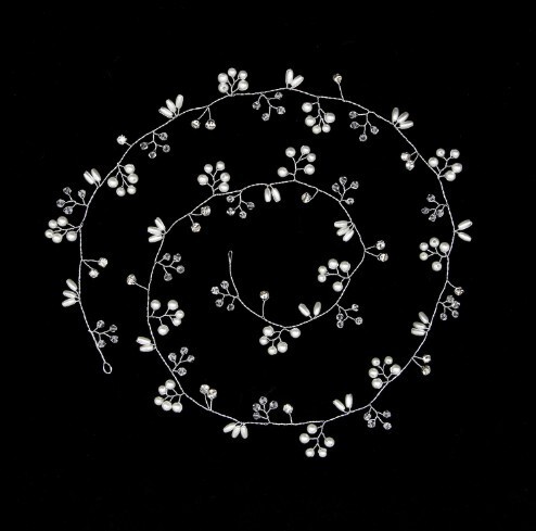 Juli European and American Style Bridal Long 1m Handmade Pearl Hairband Headpiece for Wedding Dresses & Gowns