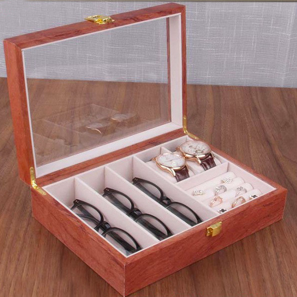 新款现货木质花梨木皮手表盒首饰展示盒眼镜收藏盒戒指收纳盒