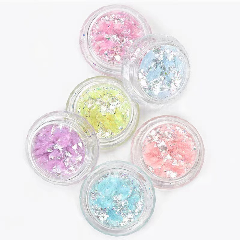 Flash de uñas mezclado Lin polvo roto polarizado flash fino Aurora cristal diamante polvo Super Flash lentejuelas reflectantes joyería de uñas