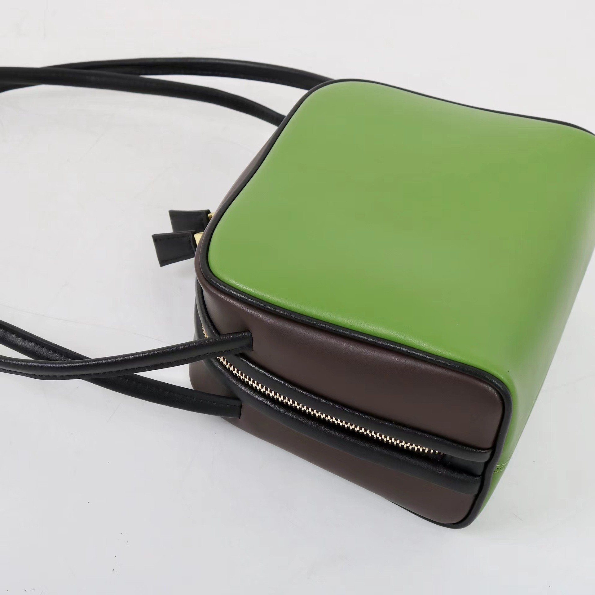 2025 New Fashion Versatile Genuine Leather Small Square Handbag For Women, Trendy Contrast Color Luxury Shoulder Commuter Underarm Bag - Thumbnail 3