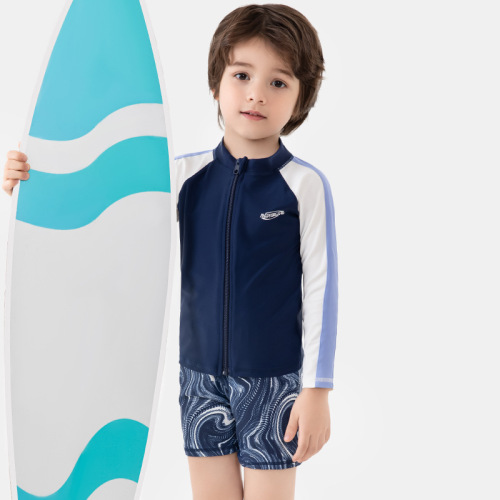 Momasong children's swimsuit boy's split long-sleeved seaside sun protection swimsuit boy's middle and large baby swimsuit