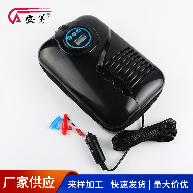 供应汽车打气泵 12V车载充气泵 电子数显预设充气打气泵