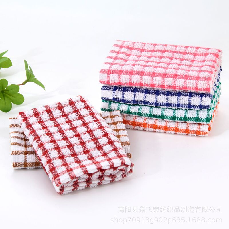 Factory wholesale kitchen towel tea towel wholesale absorbent jacquard plaid towel cleaning towel