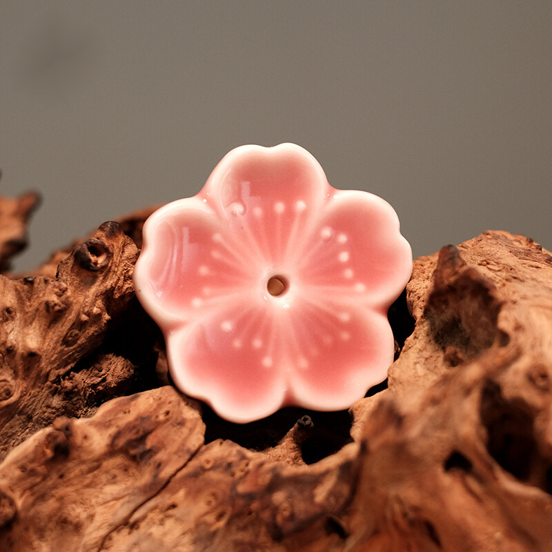 樱花香插香熏器具家用陶瓷香托家用室内线香插简约香插摆件日式