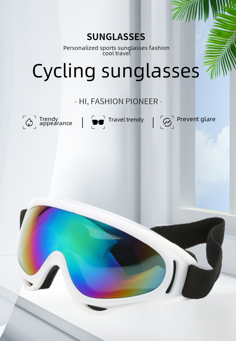 White dazzling winter ski glasses Motorcycle goggles Sports mountaineering goggles Outdoor riding glasses_voghion.com